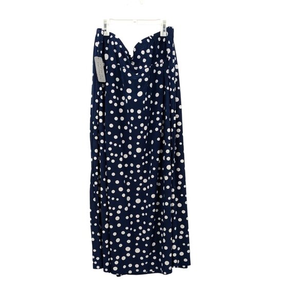 Metrowear Midi Skirt Women Size 3X Plus Polka Dot Slinky Retro 50s Whimiscal 80s - Picture 1 of 9